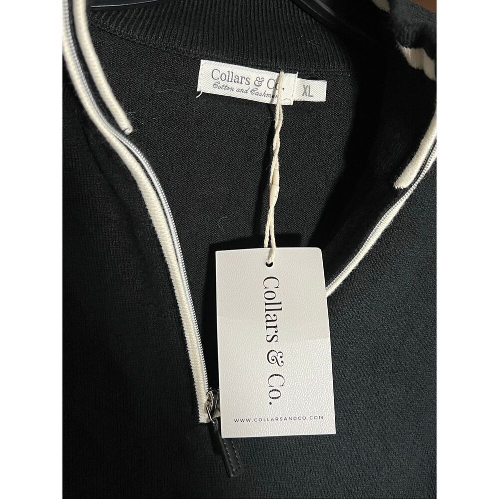Collars & Co NWT Men’s Cashmere Blend Quarter Zip Sweater XL - Picture 2 of 7